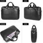 Augus Leather Laptop Briefcase for Men,Waterproof Travel Messenger Duffle Bags 15.6 Inch Laptop Bag - Image 2
